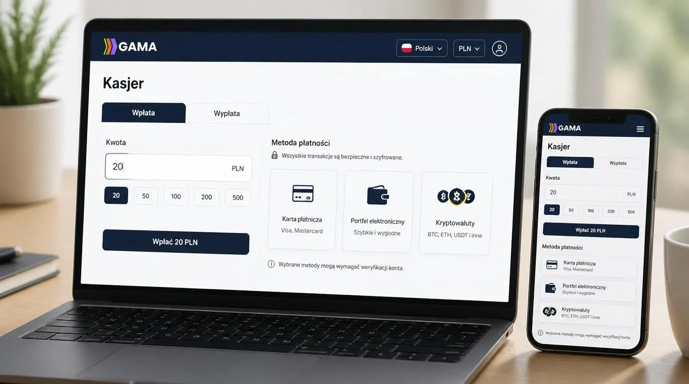 Laptop i telefon z widokiem stołu ruletki live, panelem czatu oraz historią zakładów